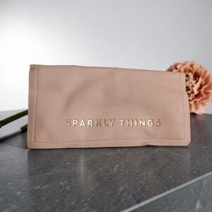 Sparkly Things Rose Gold Travel Jewelry Holder Gold tone Snaps & Zippers